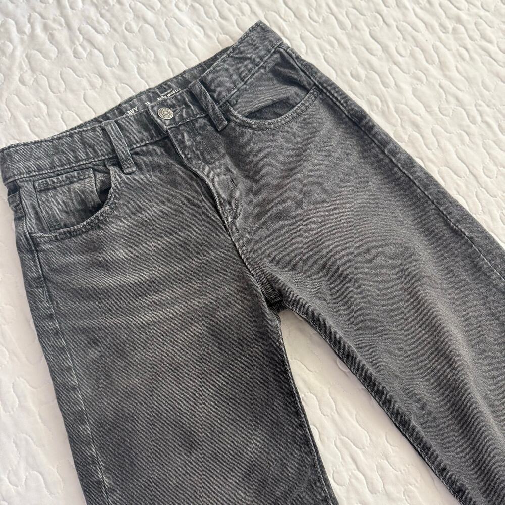 OLD NAVY KIDS GIRLS TEENS SIZE 12 HIGH RISE BAGGY WIDE LEG BLACK DENIM JEANS
